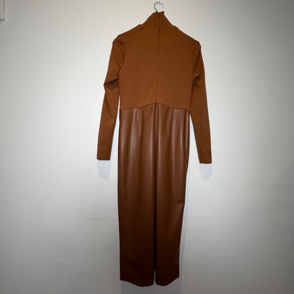 Nocturne Ruched Dress Light Brown Sz 42 US Sz 10 - Picture 5 of 9
